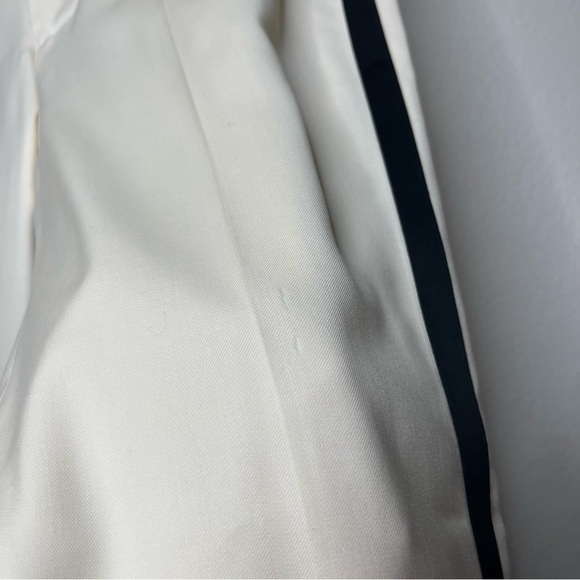 EACH OTHER PARIS Cream White Black Stripe Wool Trouser Pants - Picture 7 of 11